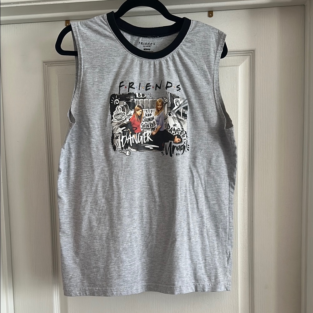 FRIENDS Gray Tank Top with Black Trim